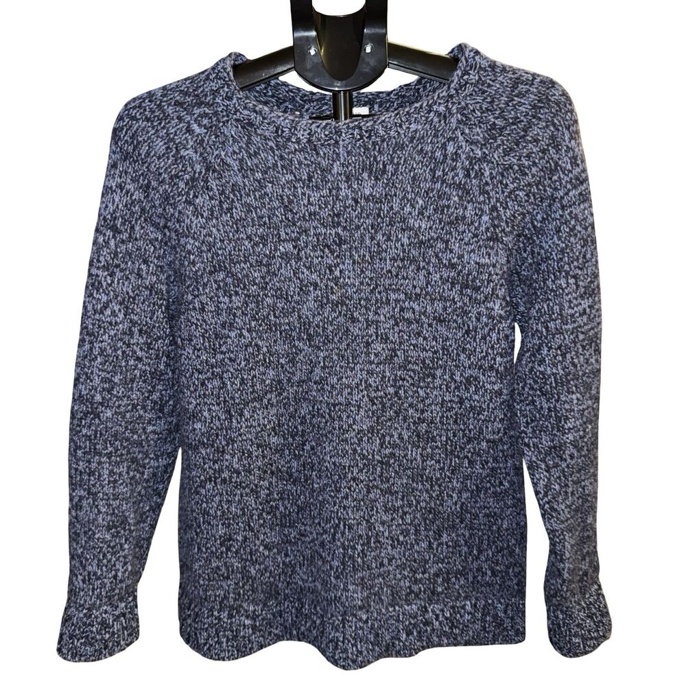 VTG LL Bean Women’s Blue Heavy Wool Ragg Chunky Knit Sweater Long Sleeve Size L
